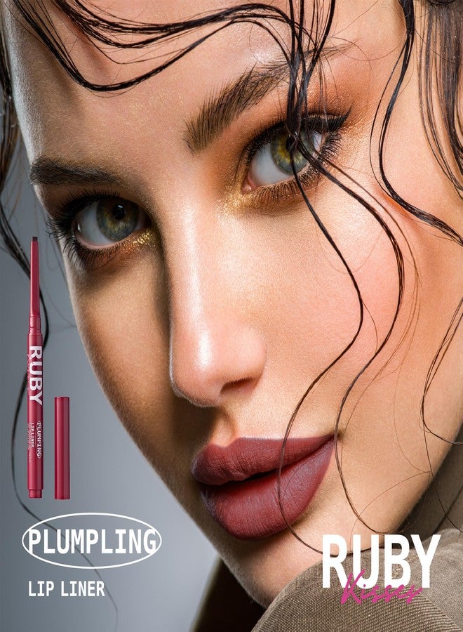 Ruby Kisses Plumping Effect Lip Liner, Semi Matte, Smudge Proof, High Pigment, Medium to Full Coverage Makeup, Precise Tip, Bold Color Lip Plumper - Image 5
